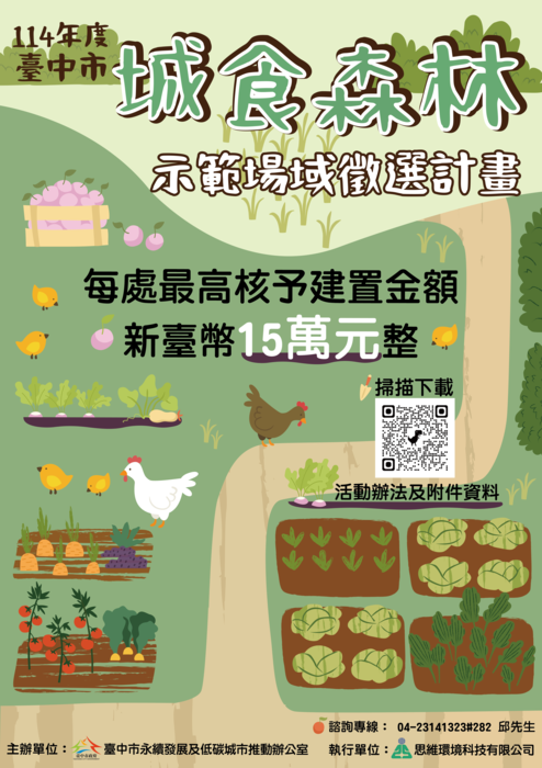 114年度臺中市城食森林示範場域徵選計畫