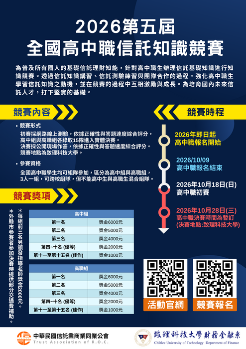 致理科技大學-「2026第五屆全國高中職信託知識競賽」