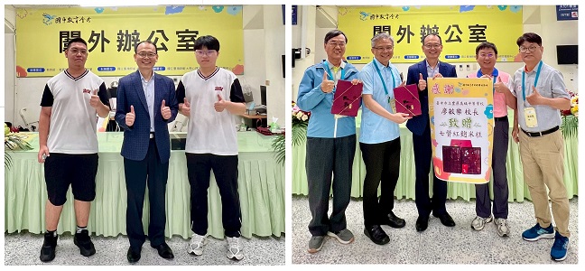 本校學生擔任國中教育會考闈場工讀生，校長前往指導。